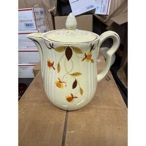 Vintage Hall China Jewel Tea Autumn Leaf Rayed Coffee Pot 1937-1976
